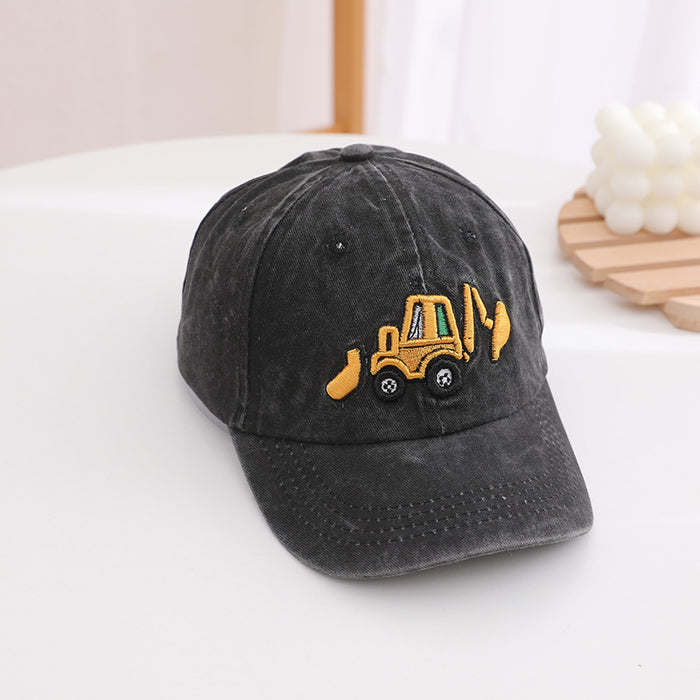 Wholesale Children' s retro excavator cartoon baseball cap