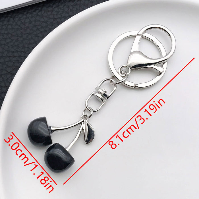 Wholesale Creative cherry-shaped enamel metal keychain