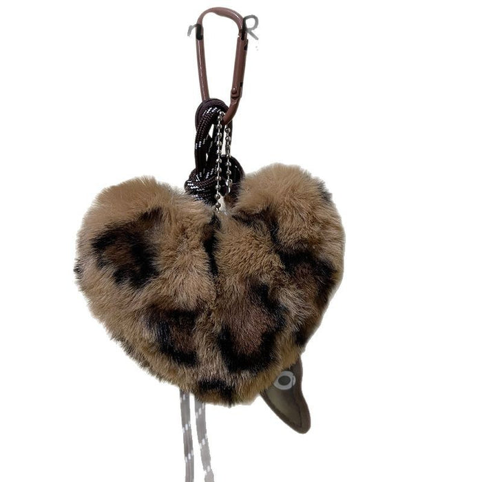 Wholesale leopard plush peach heart bag pendant dog pendant