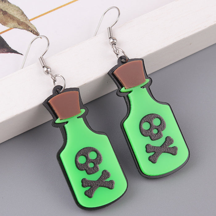 Wholesale  Creative Fun Earrings Green Series Frog Snake Acrylic Earrings Funny Personality Earrings Ear Accessories