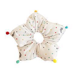 Wholesale Cute five pointed star and colorful polka dot patterned sponge hair scrunchies