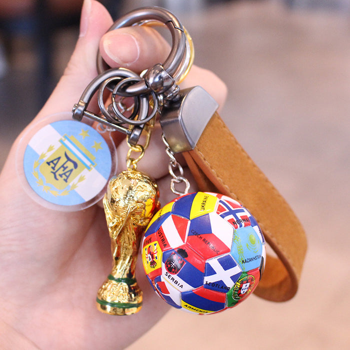 Wholesale Football Acrylic Car Keychain Pendant Gift for Fans