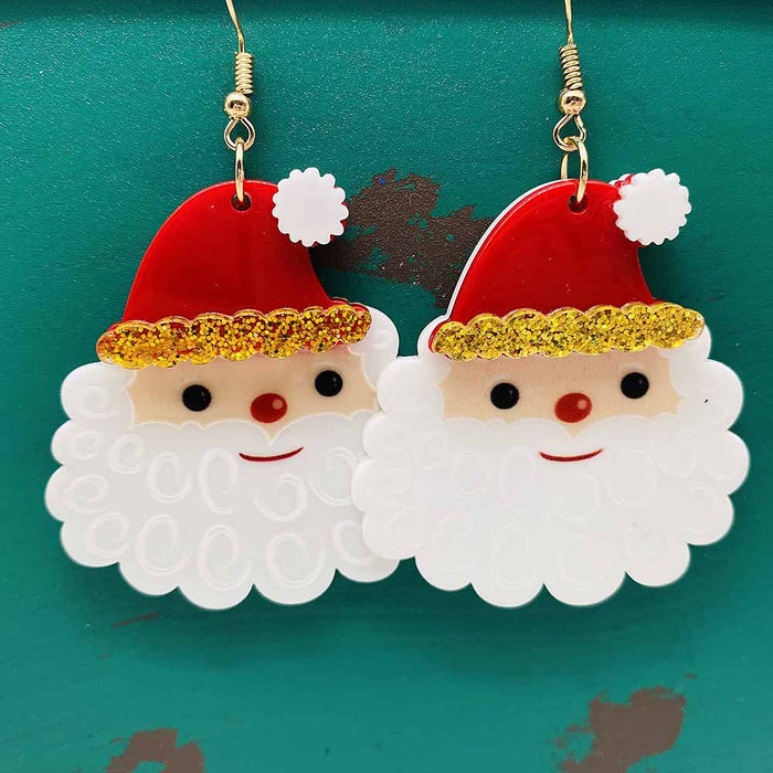 Wholesale Christmas Acrylic Asymmetric Earrings JDC-ES-YaChen001