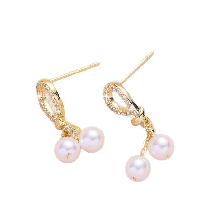 Wholesale Small niche design, rhinestone pearl earrings, earrings, high-end earrings, new temperament earrings, wholesale