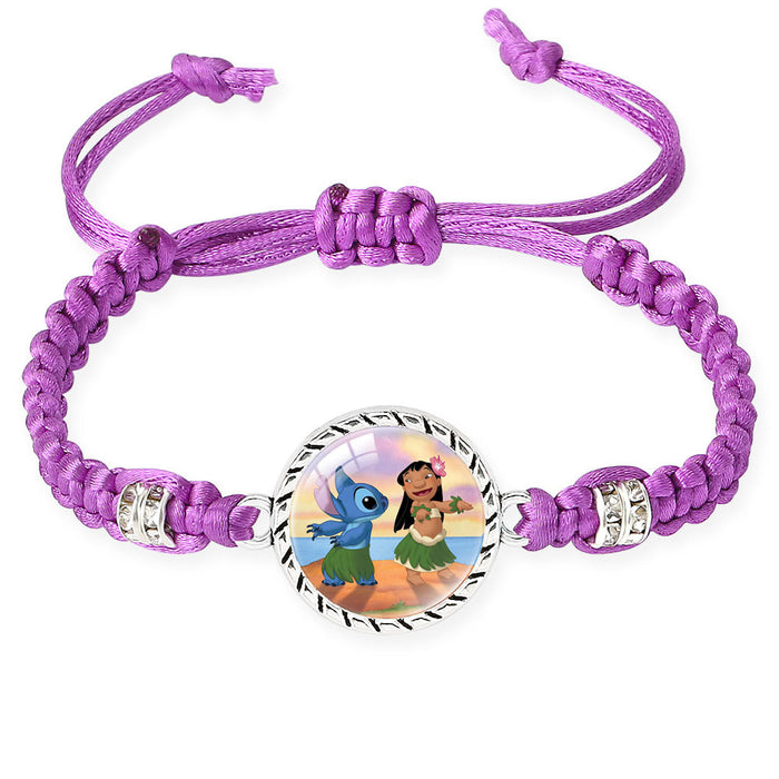 Wholesale Cute cartoon character multi-color woven adjustable bracelet