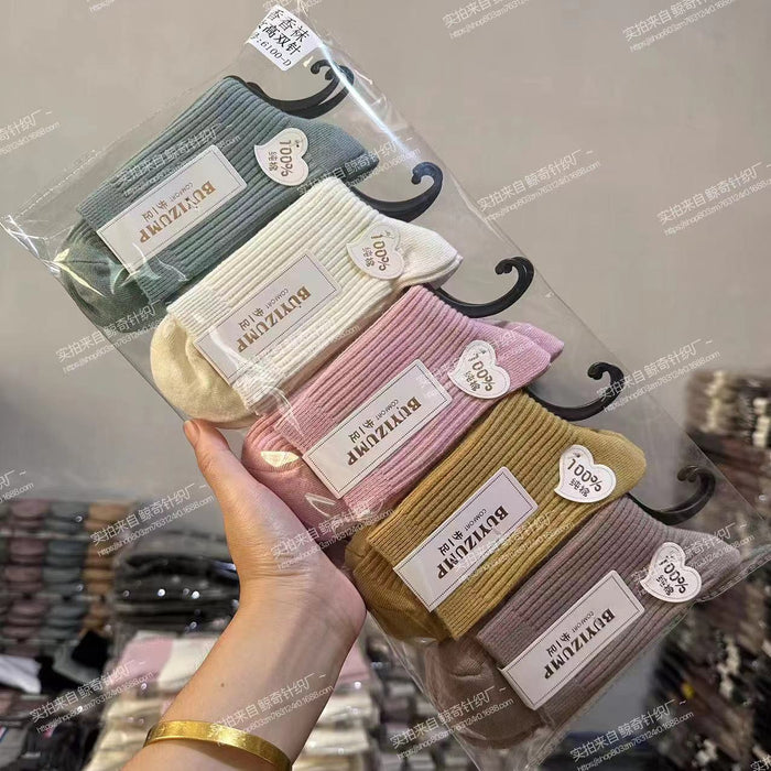 Wholesale Breathable socks, mid tube socks, sweat absorbing and odor proof cotton socks, fashionable long socks