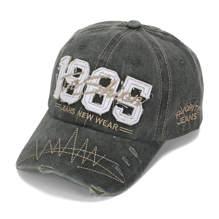 Wholesale 1985 3D Embroidered Baseball Cap Cotton Washed Curved Brim Sun Hat for Summer