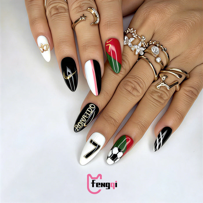Wholesale 3pcs World Cup Stylish European American Fake Nails Party Nail Art Accessory