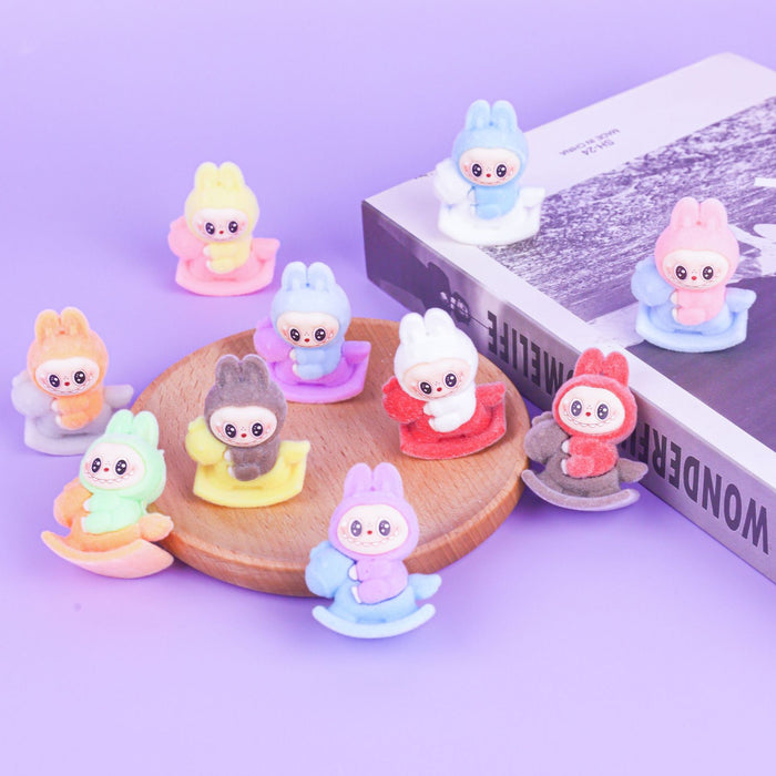 Wholesale Flocking Cloth Rocking Horse Cartoon Cute Resin Ornaments  Jewelry Car Accessories