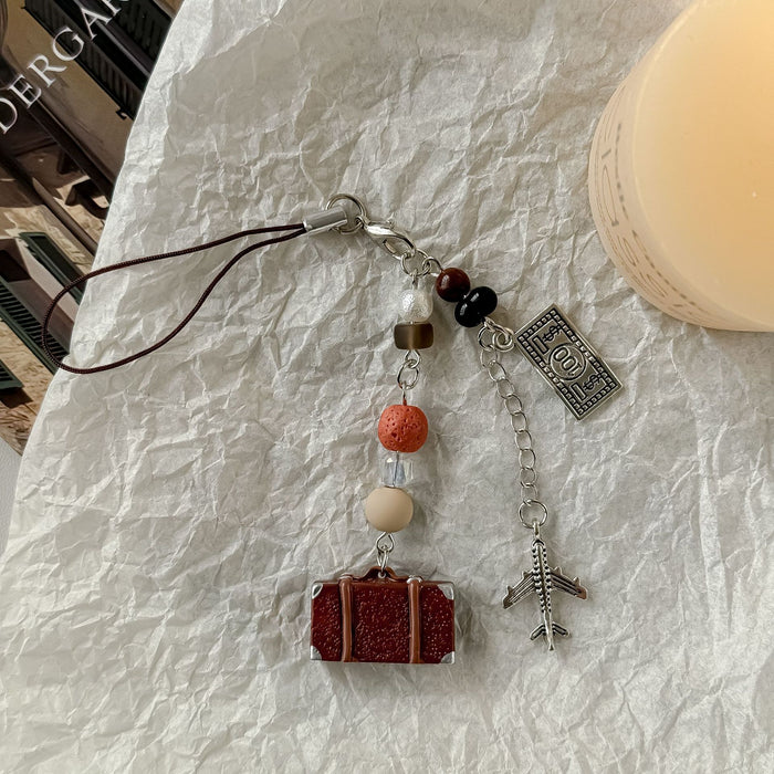 Wholesale mobile phone pendant retro creative backpack pendant hanging chain car key chain