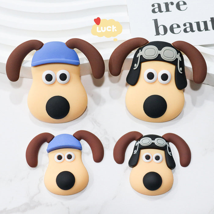 Wholesale 5pcs Cartoon Soft Rubber  Accessories Mobile Phone Shell Patch Hole Shoes Mouthwash Cup Three-dimensional Sticker  Puppy