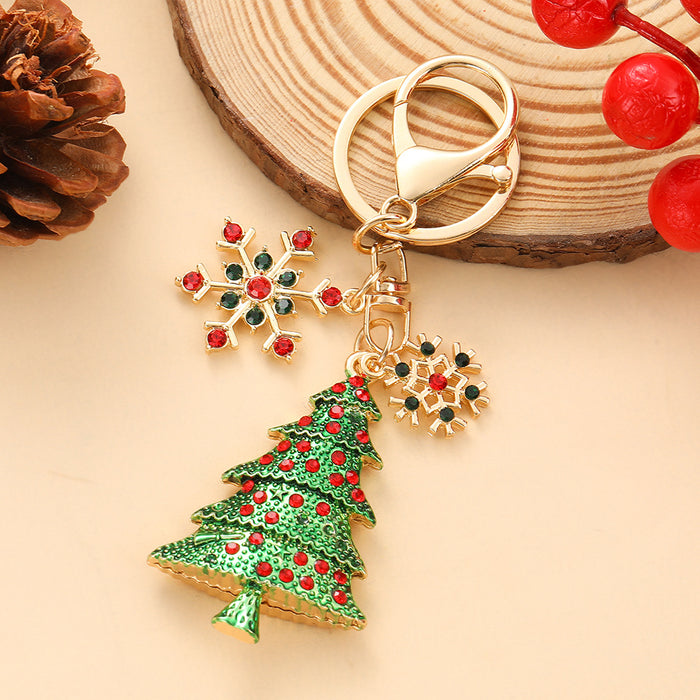 Wholesale Christmas Tree Keychain Zinc Alloy Red Fruit Design Car Key Bag Charm MOQ≥2