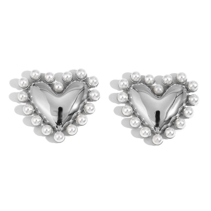 Wholesale pearl heart earrings baroque earrings