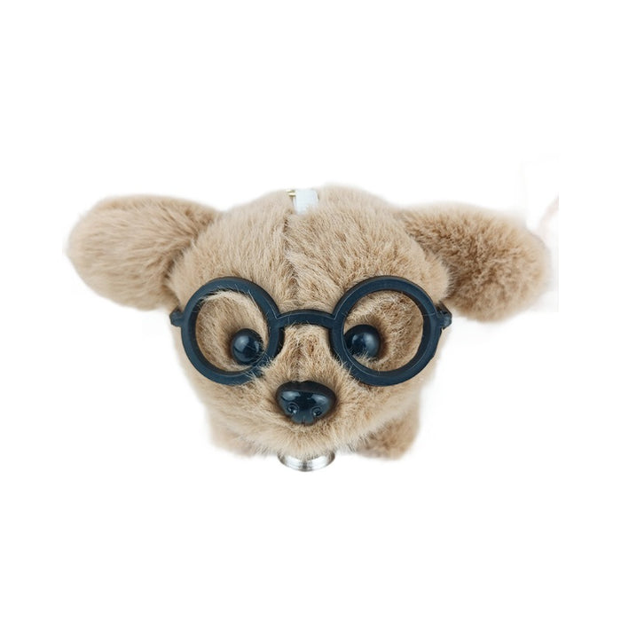 Wholesale Cute glasses dog plush toy key chain pendant doll small gift