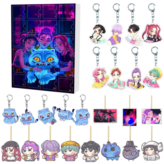 Wholesale KPOP Christmas Advent Calendar Blind Box Backpack Acrylic Pendant Keychain Pendant