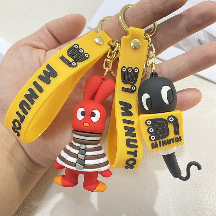 Wholesale Cartoon Broadcasting Doll Keychain Couple Bag Key Pendant Creative Key Chain Pendant Small Gift