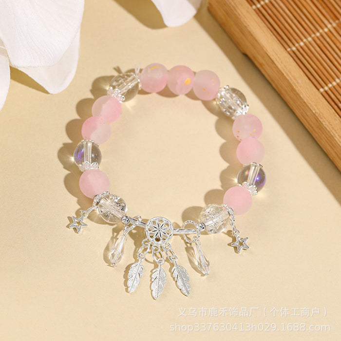 Wholesale Frosted Gradient Glass Beaded Bracelet for Women
