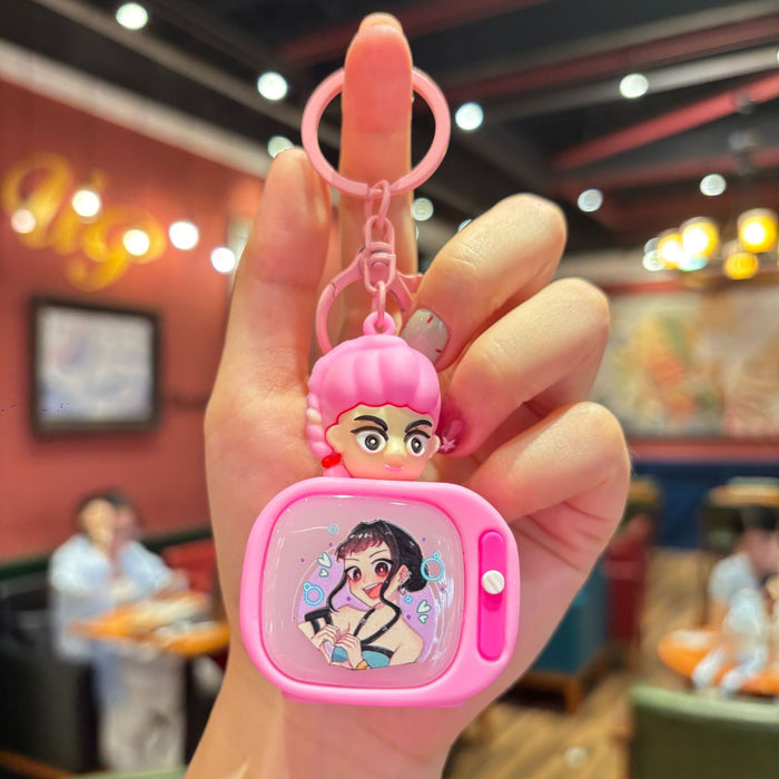 Wholesale Kpop Creative Light-Up TV Keychain
