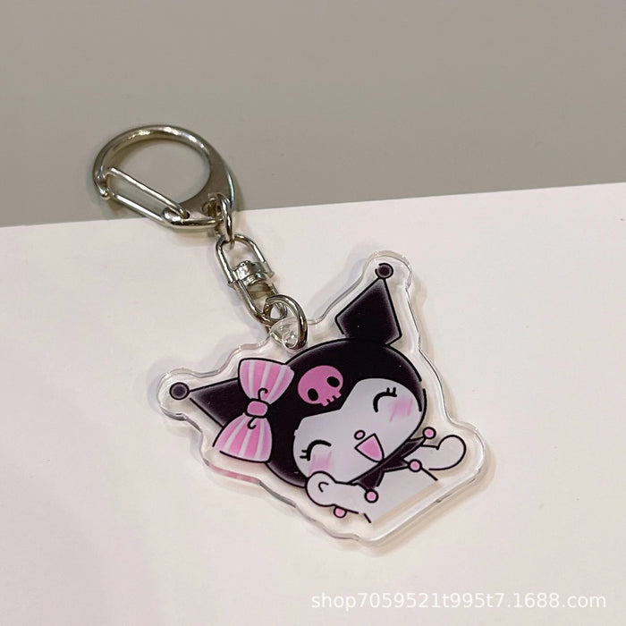 Wholesale Double-sided Keychain Cute Cartoon Book Bag Pendant Transparent Pendant Acrylic Keychain for Men and Women