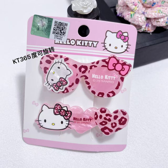 Wholesale Pink leopard print cute cartoon hair clips