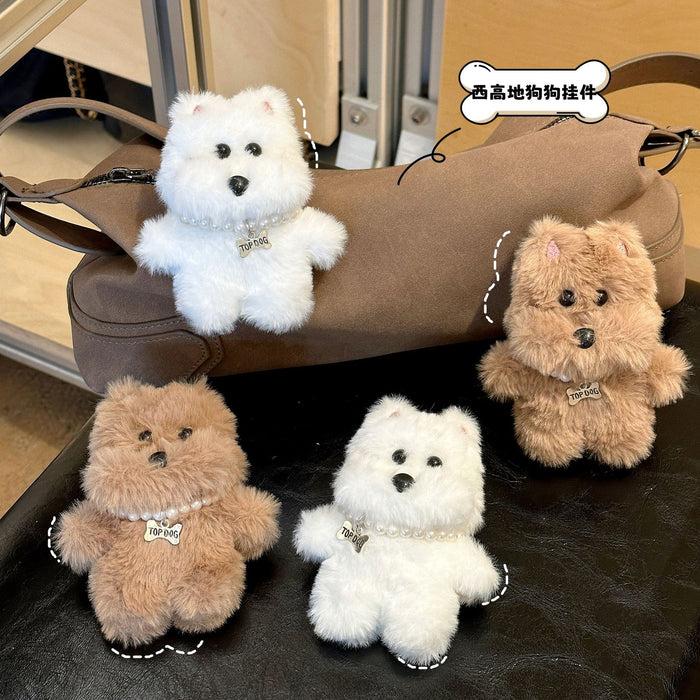 Wholesale Original Cute Plush Puppy School Bag Pendant Creative Necklace Dog Key Doll