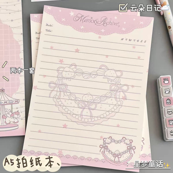Wholesale Chic Star Dream Fairy Tale Cartoon Notebook,  Thick Tearable Paper for Office Decor or Gift