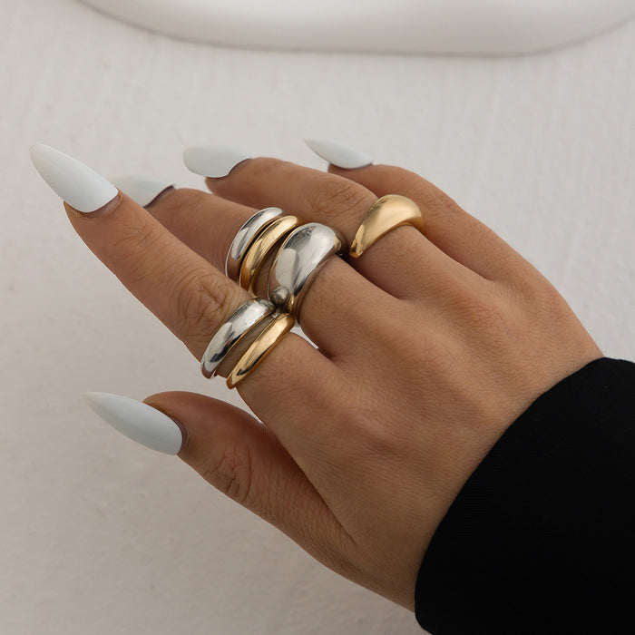 Wholesale  smooth ring 8 pieces suit  open ring women