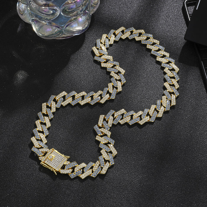 Wholesale Alloy Heavy Industry Full Diamond Cuban Chain Diamond Set Necklace