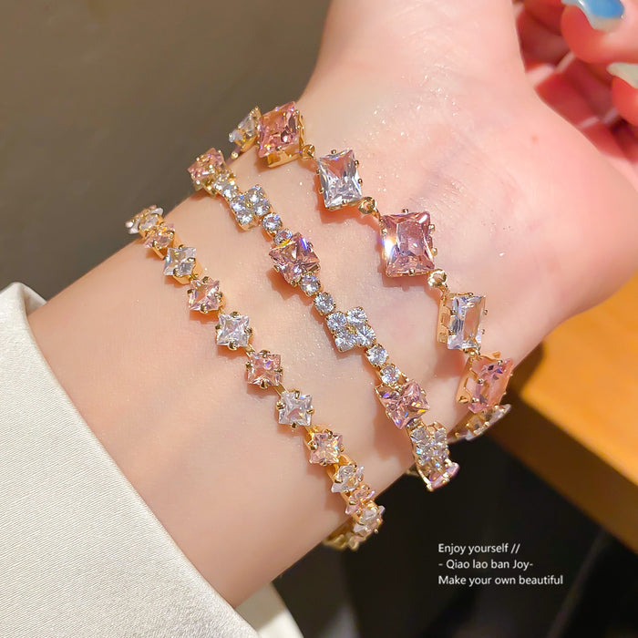 Wholesale Cubic Zirconia Square Oval Bracelet Rhinestone Bangle Jewelry Accessory