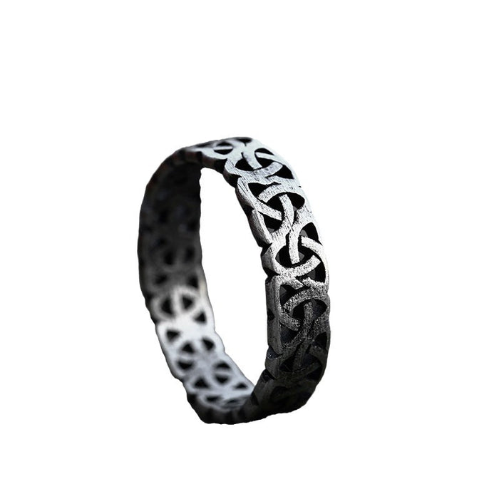 Wholesale Stainless steel fashionable and simple knot ring jewelry, retro titanium steel men's and women's rings