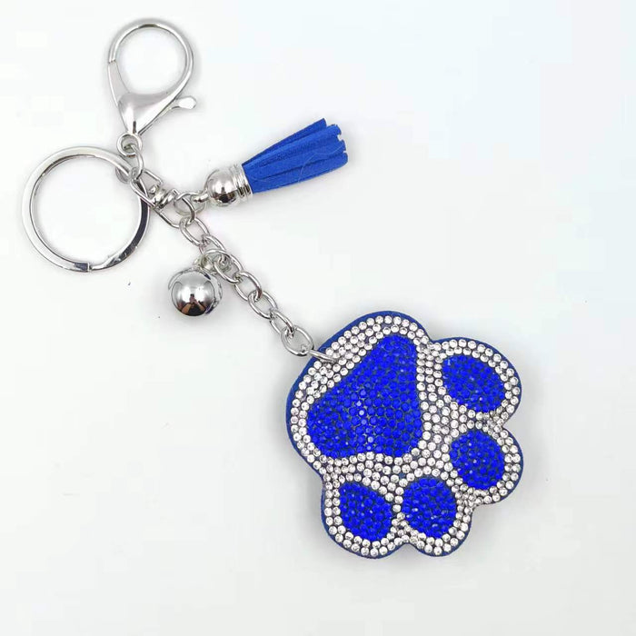 Wholesale Rhinestone Cartoon Bear Paw Keychain