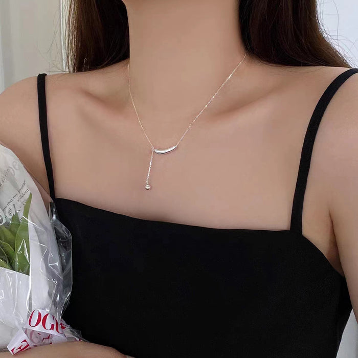 Wholesale Titanium steel necklace, sweater chain, tassel accessories, simple and versatile collarbone chain