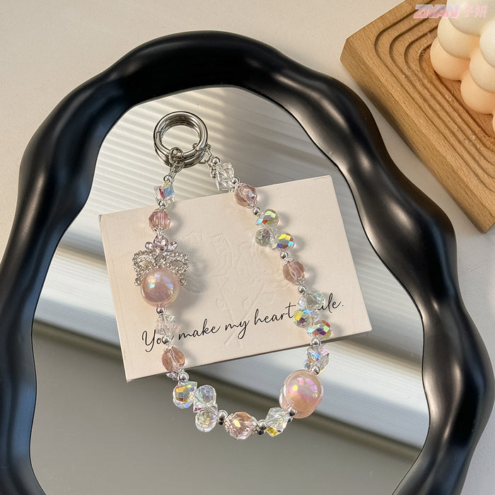 Wholesale Alloy Crown Bag Hanging Crystal Car Keychain Mobile Phone Chain Hanging Accessories