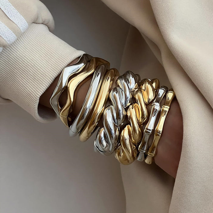 Wholesale Jewelry Fashion M ö bius Ring Bracelet Simple Spring Open Alloy Ring Bracelet