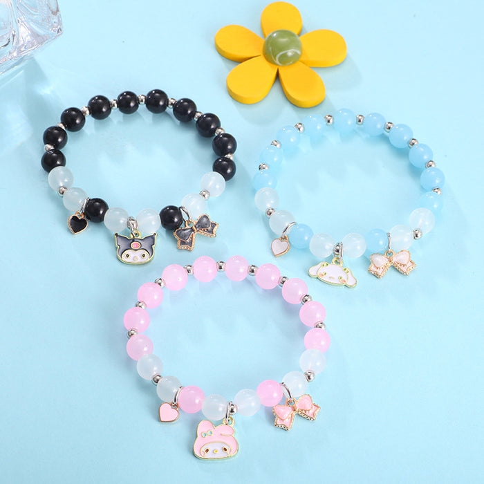 Wholesale Cartoon Crystal Beaded Simple Couple Student Girlfriend Bracelet