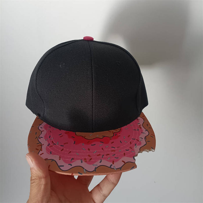 Wholesale Flat brimmed baseball cap with a flat brim and a gap in the light panel