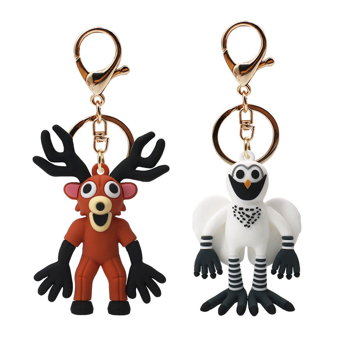 Wholesale Horror game merchandise  reindeer and owl keychain