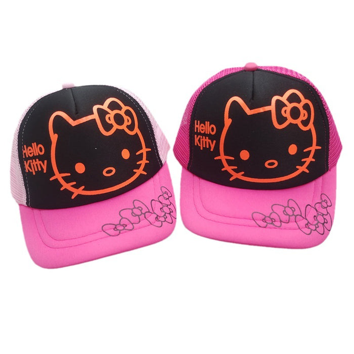 Wholesale Children's internet hat, cute cartoon cat print baseball cap, children's duckbill cap, sun hat