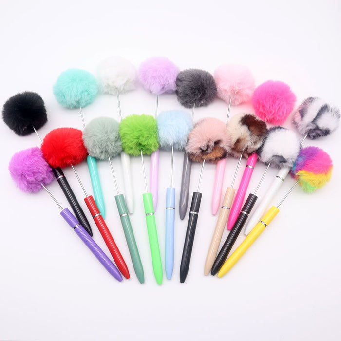 Wholesale Plush Ball Plastic Bead Pen JDC-PN-ChenYu001