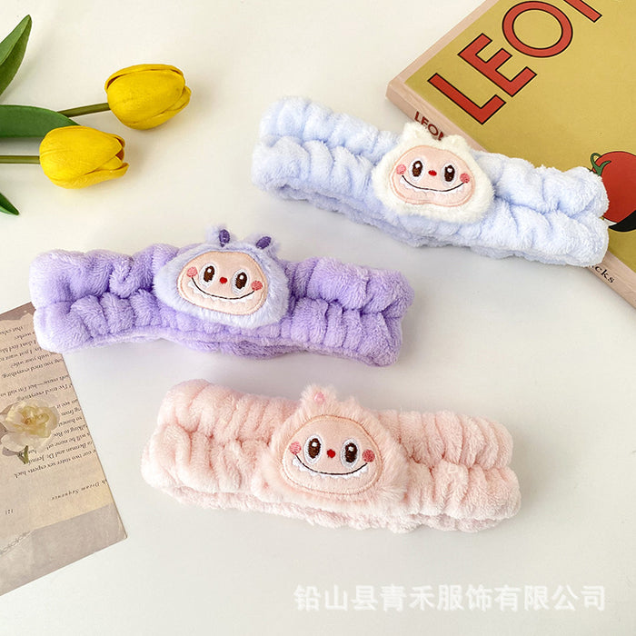 Wholesale Cartoon Headband Wholesale Funny Plush Face Wash Makeup Bow Tie Girls Hairband