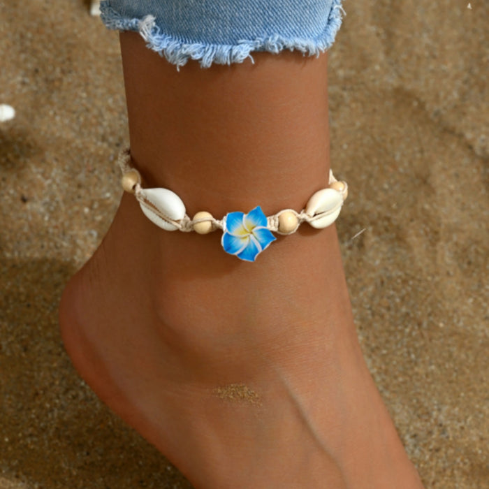 Wholesale Handmade Soft Clay Egg Flower Shell Jewelry Set Pink Beach Style Fashion Accessory