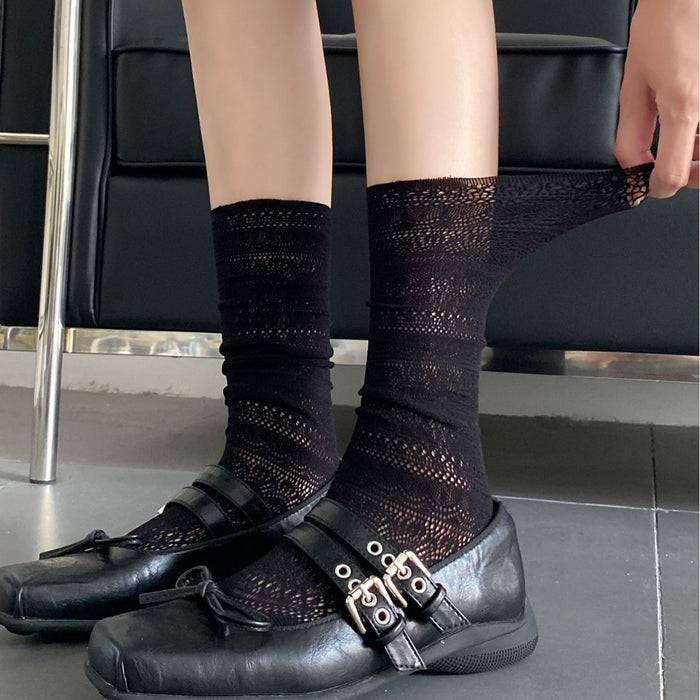 Wholesale Mesh Socks Thin Long Tube Stacked Socks
