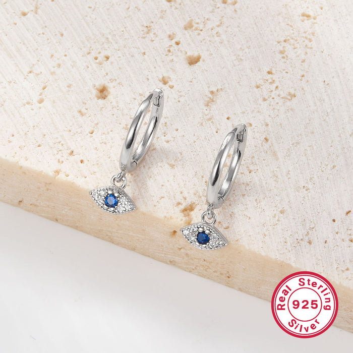 Wholesale Pure silver earrings with a simple and high-end feel, women's ear buckles, niche layered earrings