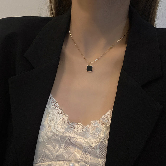 Wholesale Geometric block necklace, light luxury, niche design, collarbone chain