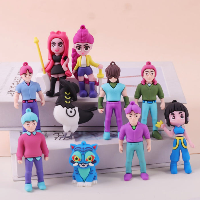 Wholesale K-POP keychain PVC soft plastic doll anime pendant