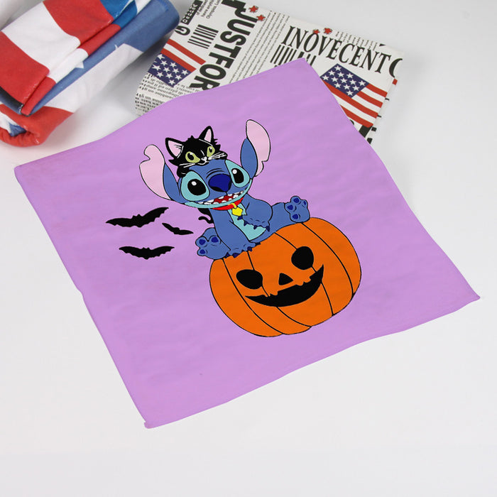 Wholesale Halloween Little Monster Stitch Cartoon Surrounding Multi-picture Anime Square Handkerchief Small Handkerchief Portable Handkerchief Towel Sweat Towel JDC-TW-Hual001