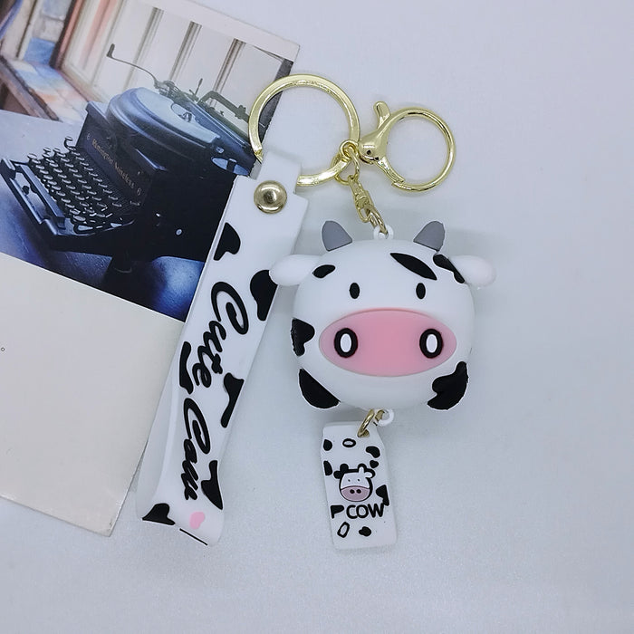 Wholesale Cartoon Cow Doll Key Chain Pendant Bag Car Key Chain Pendant