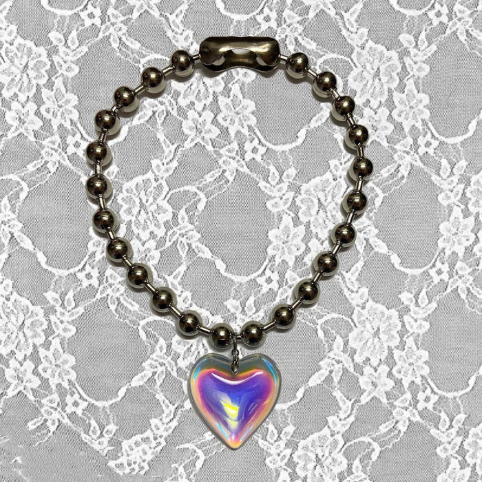 Wholesale Necklaces Alloy Glass Heart Shape Pendant JDC-NE-Yux002