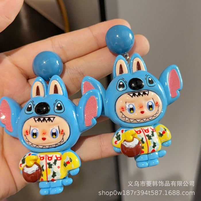Wholesale Large Luminous Cute Cartoon Silver Needle Earrings
