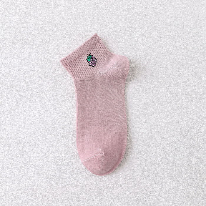 Wholesale New short tube boat socks, thin cotton socks, checkered socks